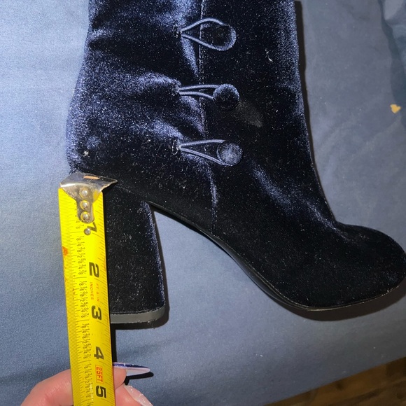 Nine West Khraine Blue Velvet Ankle Booties 8.5 - Picture 6 of 6